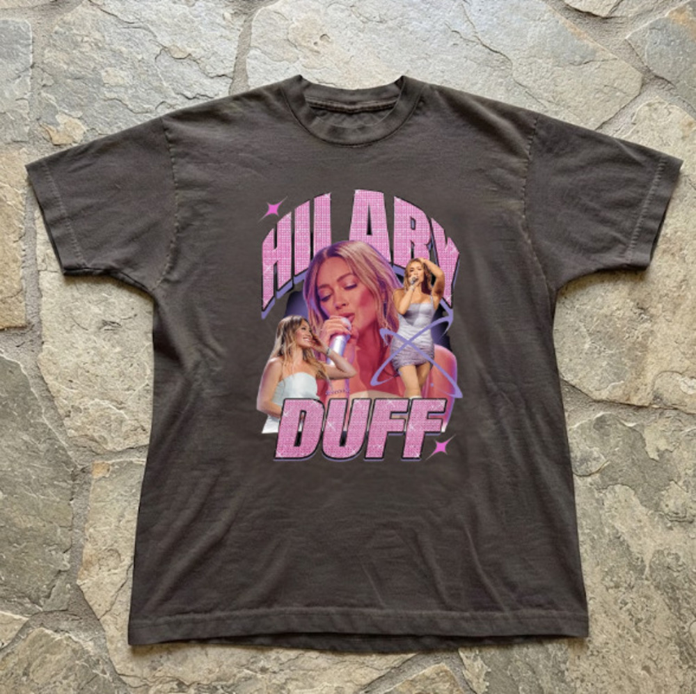 Hilary Duff Pop Star Pink Rhinestone Style Vintage Graphic T-Shirt